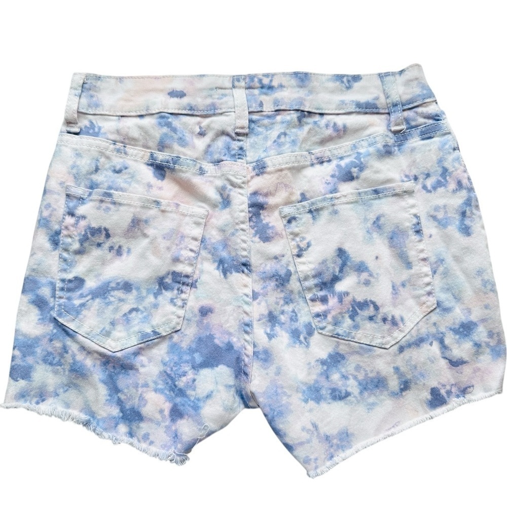 #68 Wild Fable High Rise Tye Dye Raw Hem Shorts in Purple Combo - Picture 4 of 6